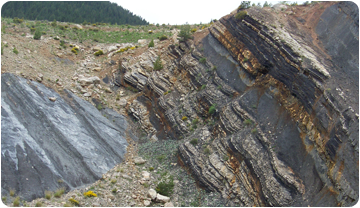 Imatge d'un jaciment de lignit a Vallcebre.