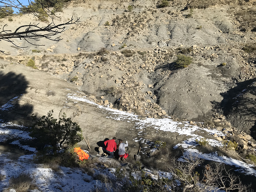 Fotografía de la excavación llevada a cabo en noviembre de 2020 en el yacimiento de Cal Torrades (Àngel Galobart).