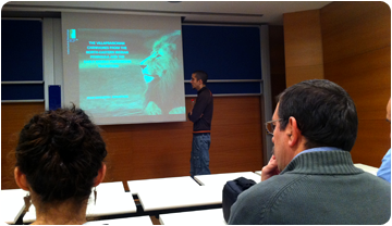 Imatge de  la presentació de la tesi doctoral de J. Madurell