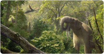 Recreació del paleoambient de la zona dels Hostalets de Pierola durant el Miocè
